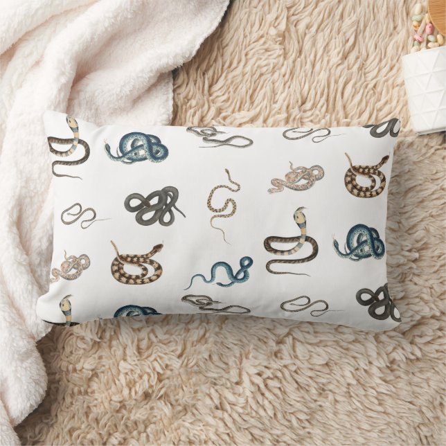 Colourful Snakes Reptile Animal Pattern Lumbar Cushion (Blanket)