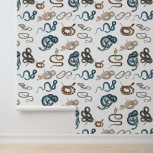Colourful Snakes Reptile Animals Pattern Wallpaper