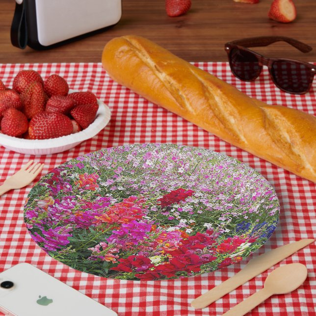 Colourful Snapdragon Garden Floral Paper Plate (Picnic)