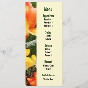 Colourful Snapdragons Wedding Menu