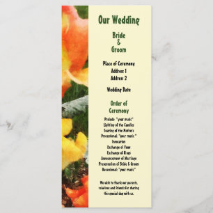 Colourful Snapdragons Wedding Program Programme