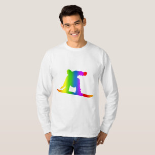 Colourful Snowboarding Rainbow Long Sleeve T-Shirt