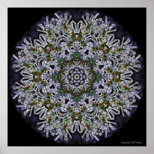 Colourful Snowflake Mandala Poster