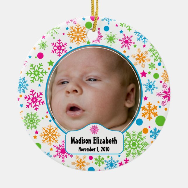 Colourful Snowflake Ornament (Front)