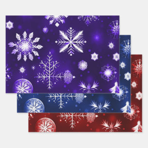 Colourful Snowflake Pattern Collection 2 Wrapping Paper Sheet