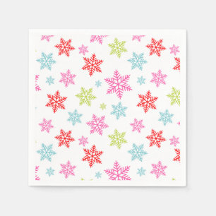 Colourful Snowflake Pattern – Festive Winter Desig Napkin