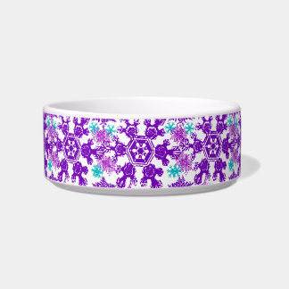 Colourful Snowflake Pet Food Bowl