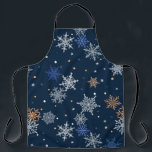 Colourful Snowflakes  Apron<br><div class="desc">A Blue Snowflake Adult Apron For The Holidays</div>