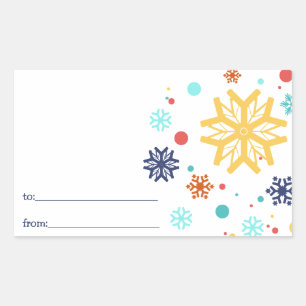 Colourful Snowflakes Christmas Sticker