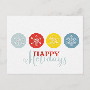 Colourful Snowflakes Holiday/Christmas Greeting Holiday Postcard