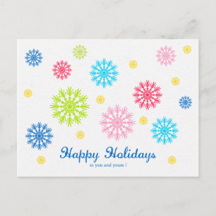 Colourful snowflakes Holiday/Christmas Postcard
