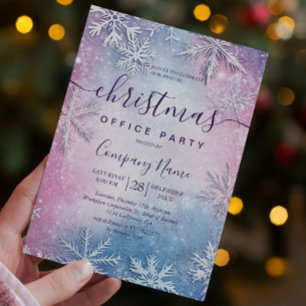 Colourful Snowflakes Holiday Office Party Invitation