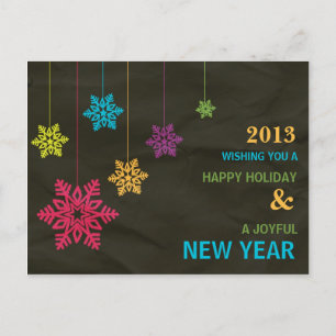 Colourful snowflakes-Holiday postcard