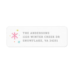 Colourful Snowflakes Holiday Return Address