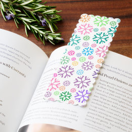 Colourful Snowflakes Pattern on White