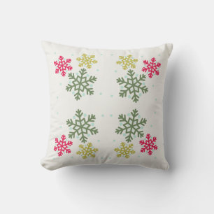  Colourful Snowflakes Winter Pillow