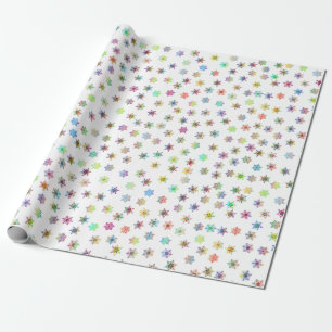 Colourful snowflakes wrapping paper