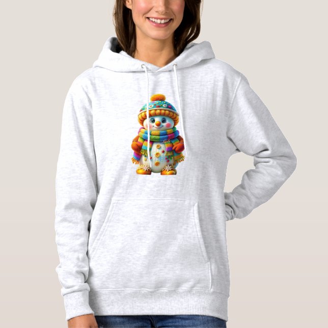 Colourful Snowman Hoodie (Front)