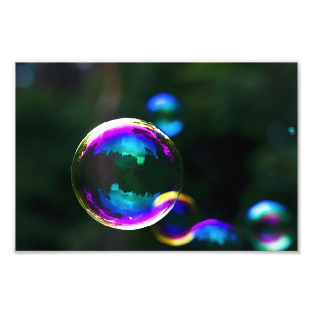Colourful Soap Bubbles Floating Photo Print (Front)