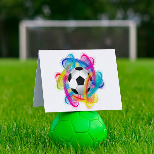 Colourful Soccer Ball Note Cards