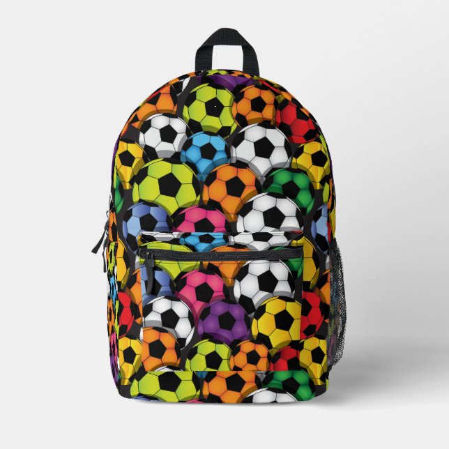 Colourful Soccer Balls Design Back Pack (Front)