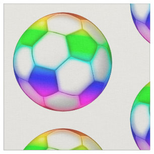 Colourful Soccer Balls Pattern Sport Gifts Fabric