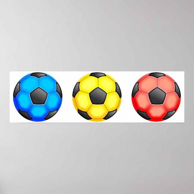 Colourful Soccer Balls Poster (Front)