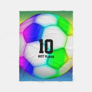 Colourful Soccer Football Fleece Blanket