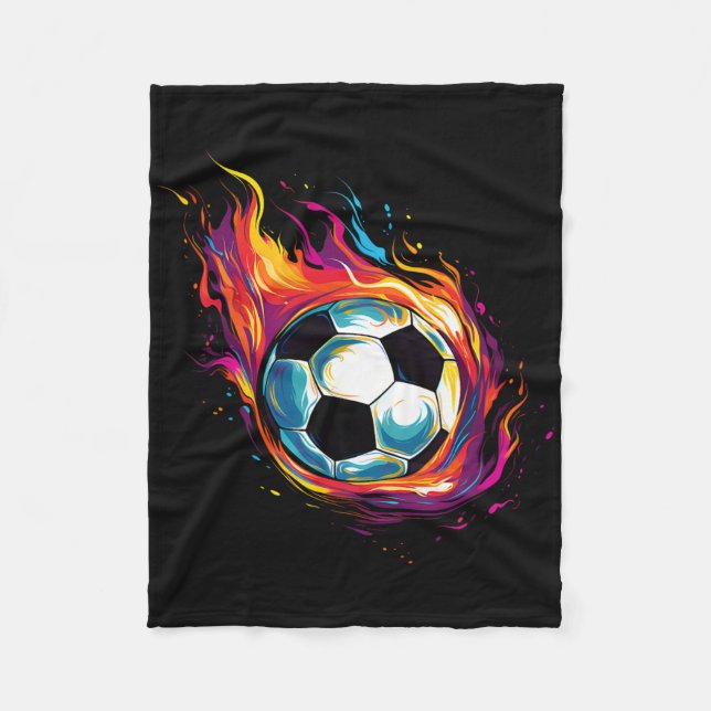 Colourful Soccer Ll  Fleece Blanket (Front)