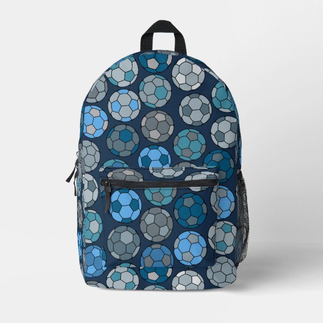 Colourful Soccer Pattern Printed Backpack (Front)