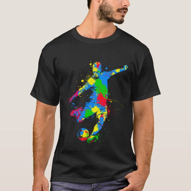 Colourful Soccer Player  T-Shirt (Front)