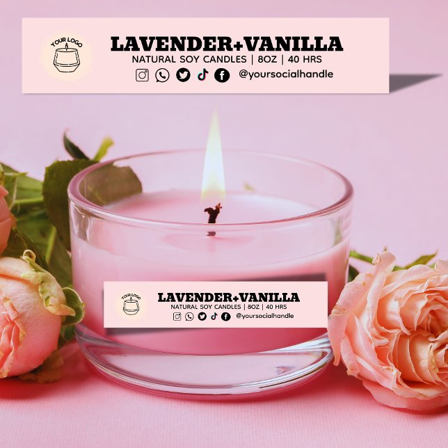 Colourful Social Handle Thin Candle Logo Label (Creator Uploaded)