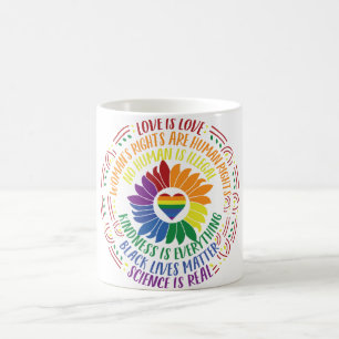 Colourful Social Justice Flower Word Art Coffee Mug