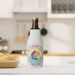 Colourful Social Justice Flower Word Bottle Cooler