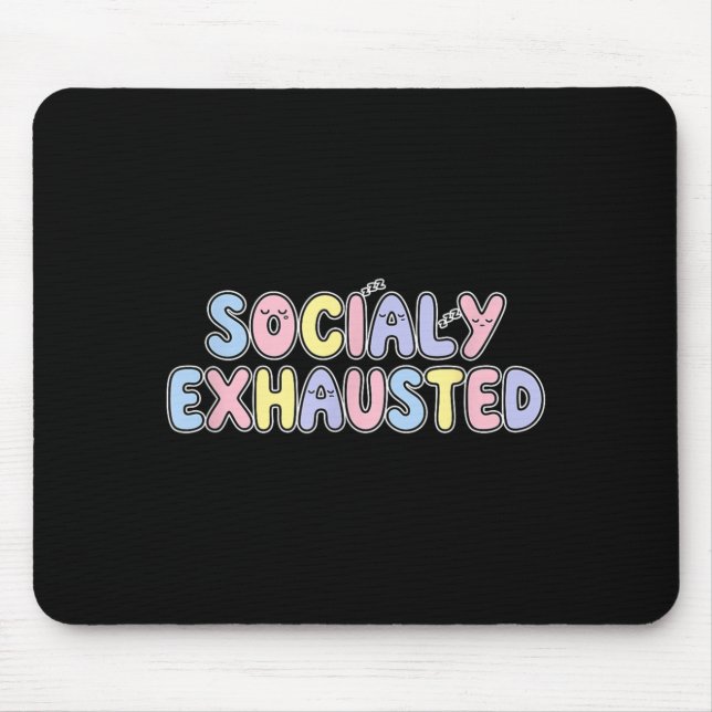 Colourful Socialy Exhausted Speech Emblem Mouse Pad (Front)