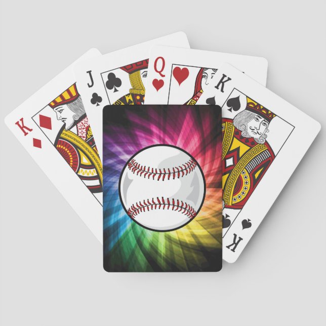 Colourful Softball; Baseball Playing Cards (Back)