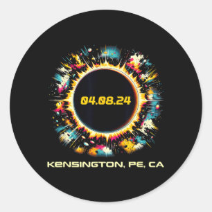 Colourful Solar Eclipse Kensington Prince Edward Classic Round Sticker