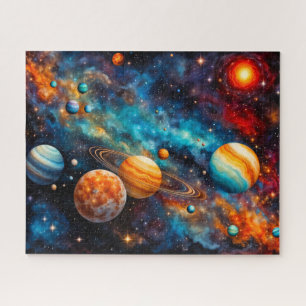 Colourful Solar System Galaxy Space Jigsaw Puzzle