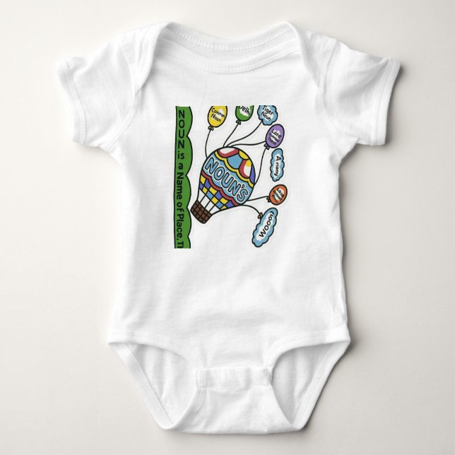 Colourful Solar System Hand-Drawn Chart – Kids Lea Baby Bodysuit (Front)