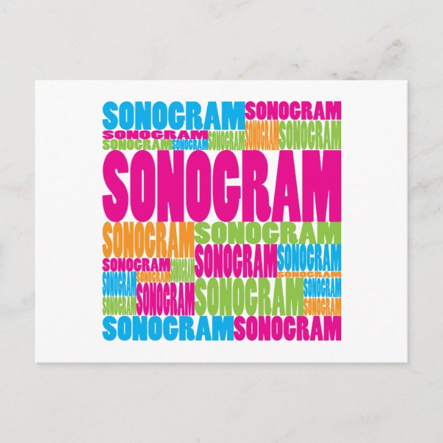 Colourful Sonogram Postcard (Front)