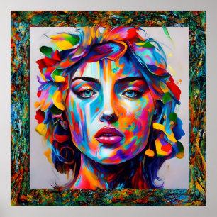 Colourful Soul – Abstract Girl Poster
