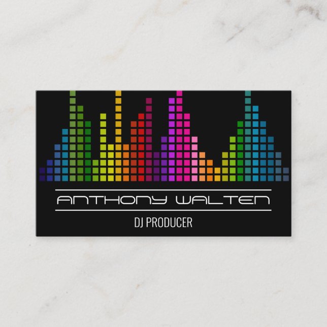 Colourful Sound Bar Equalizer Business Card (Front)
