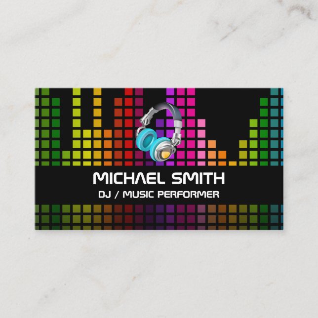 Colourful Sound Bar Equalizer Business Card (Front)