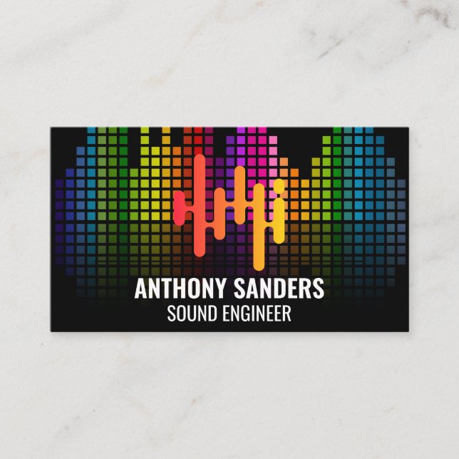 Colourful Sound Equalizer | Music Business Card (Front)