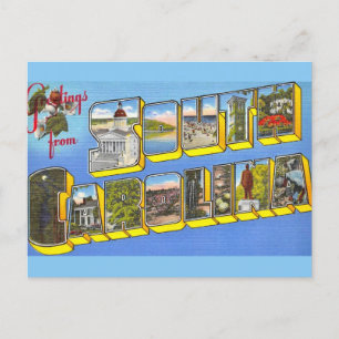 Colourful South Carolina Greeting Postcard