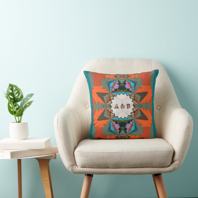 Colourful South Western Geometric Pattern Cushion (Chair)