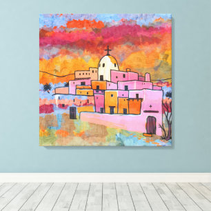 Colourful Southwestern Adobe Canvas Print