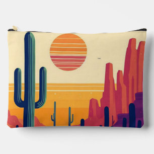 Colourful southwestern desert art accessory pouch