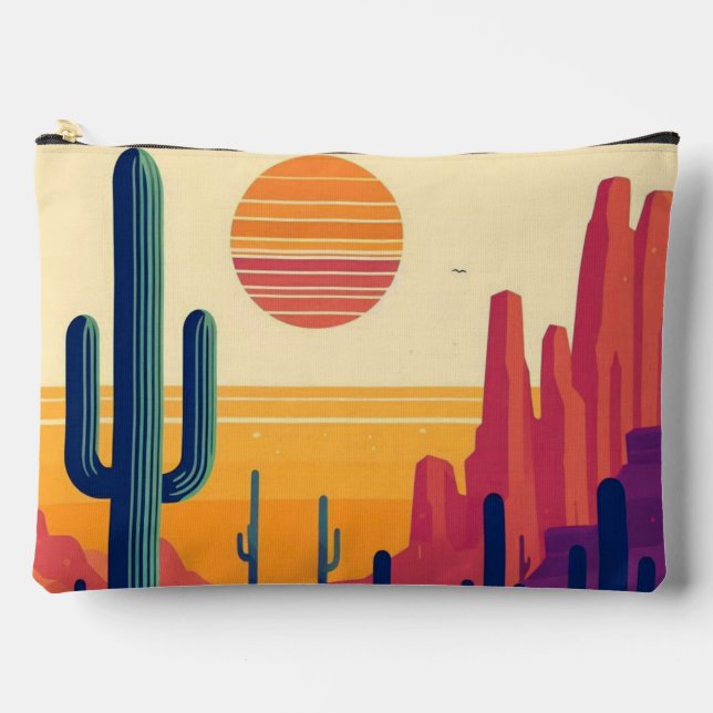 Colourful southwestern desert art accessory pouch (Front)