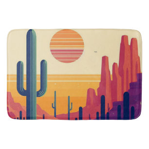 Colourful southwestern desert art bath mat